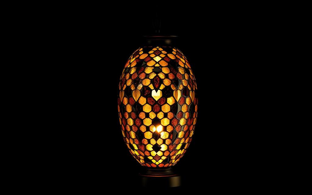 Concept: dramatic black and gold mosaic lamp design